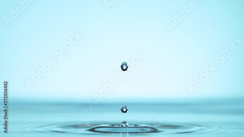 Detail of water drop on water surface