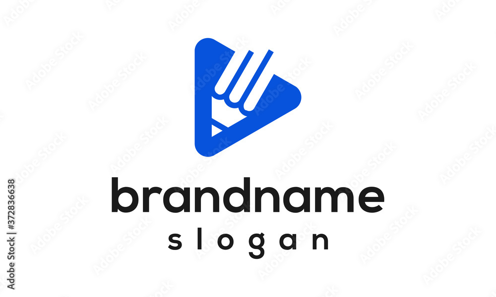 Pencil media logo design vector Pencil media logo design vector