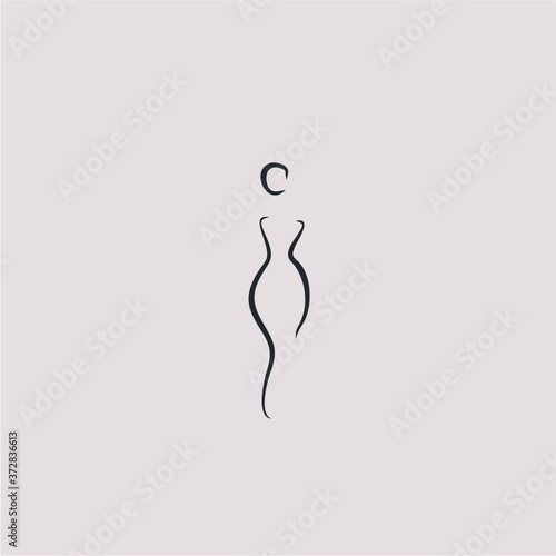 female shape vector logo design