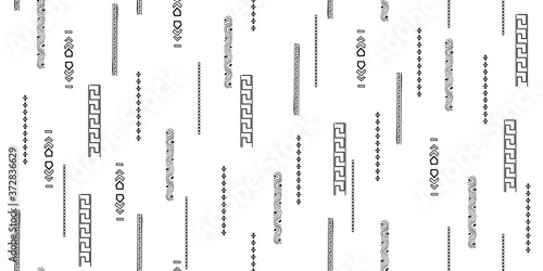 Fasion black line on white backgraund. Seamless pattern for fabric, print, wallpaper, packaging. Strocke trandy design