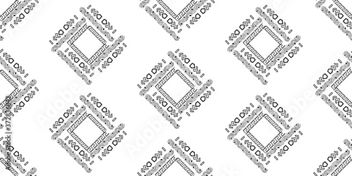 Fasion black line on white backgraund. Seamless pattern for fabric, print, wallpaper, packaging. Strocke trandy design