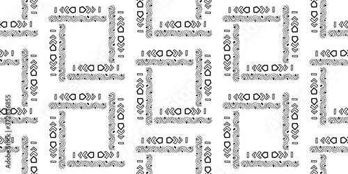 Fasion black line on white backgraund. Seamless pattern for fabric, print, wallpaper, packaging. Strocke trandy design photo