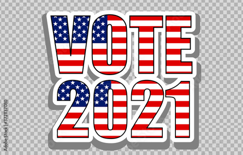 american elections vote vector illustration set. collection of badge patch stickers with democratic civil society slogans, stars and stripes flag elements. ready-made design for advertising printing