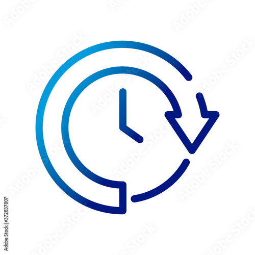 time watch with arrow around gradient style icon