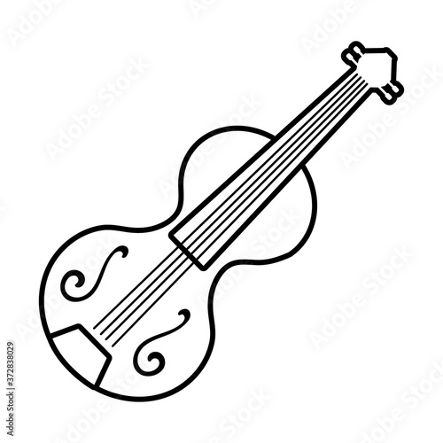 fiddle string instrument line style icon