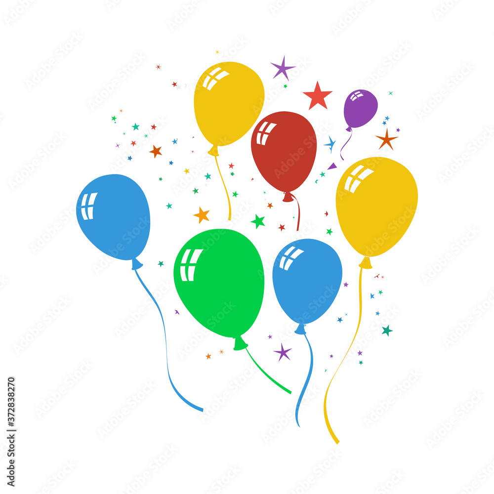 Party Balloons And Stars Icon Party Balloons And Stars Icon