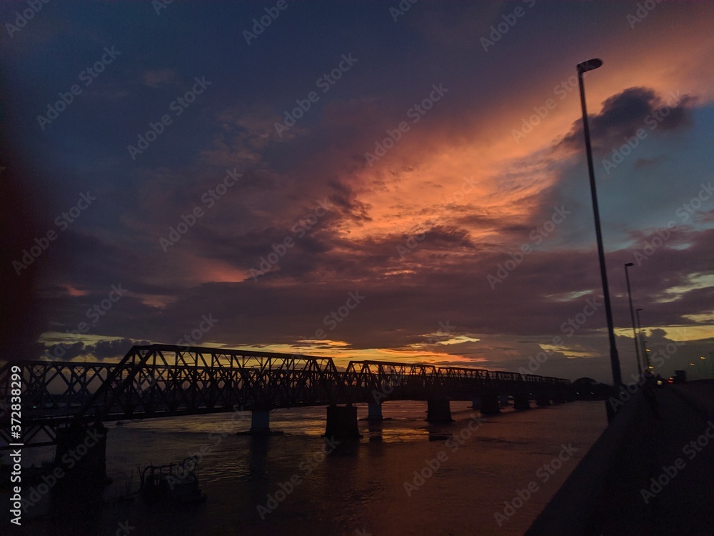 sunset form the bridge