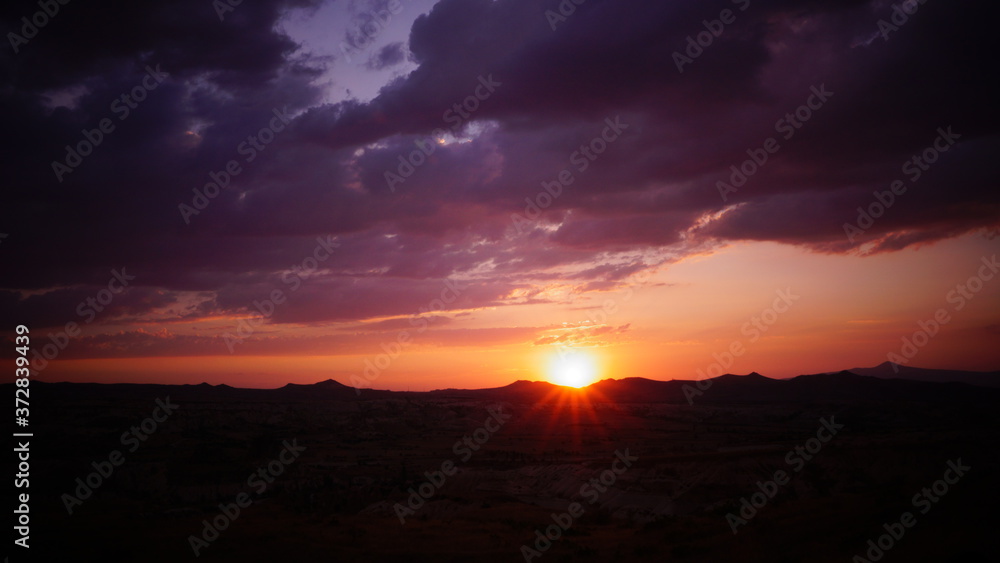 sunset in the mountains