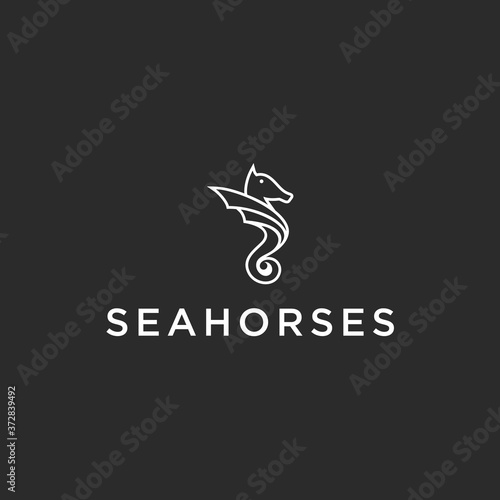 abstract seahorse logo. seahorse icon