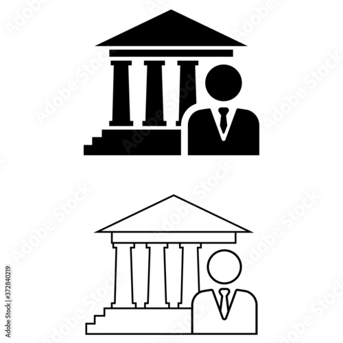 Authority vector icon set. government illustration sign collection. mayor symbol.