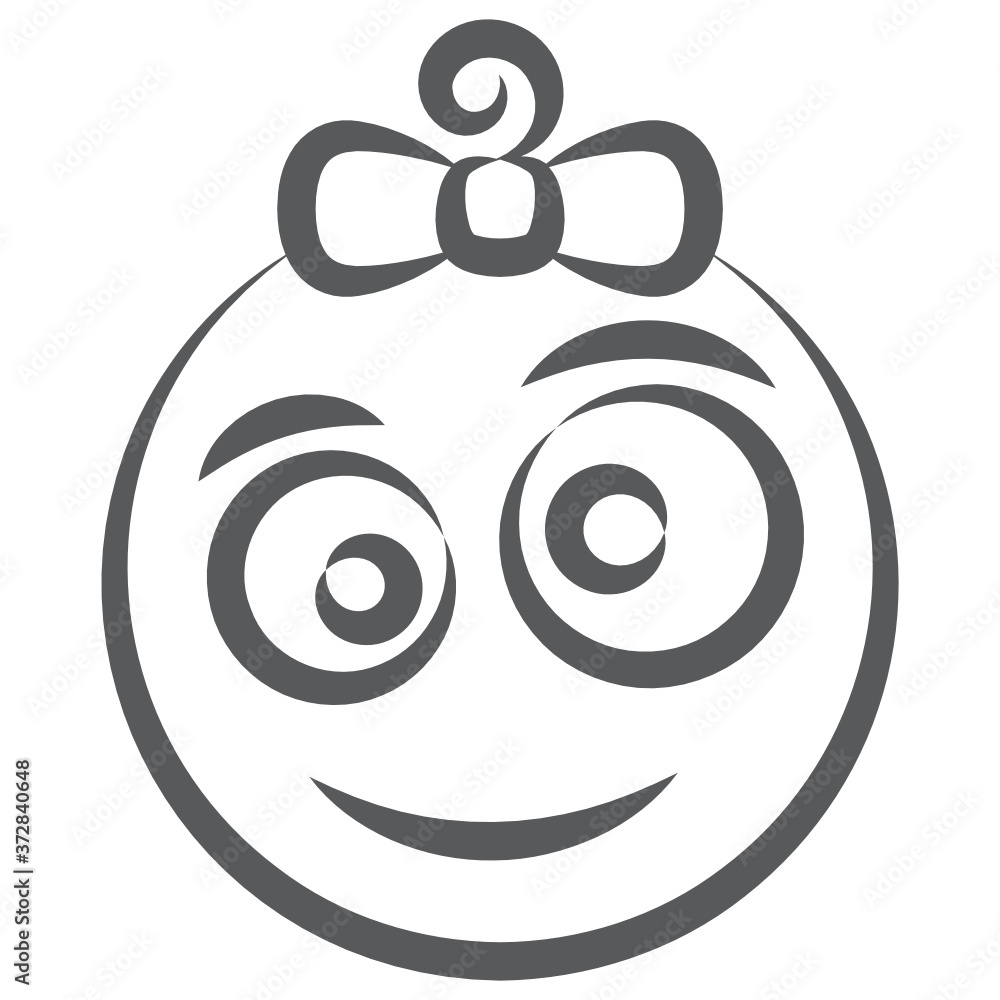 Cute funny emoji icon in doodle line style
Cute funny emoji icon in doodle line style