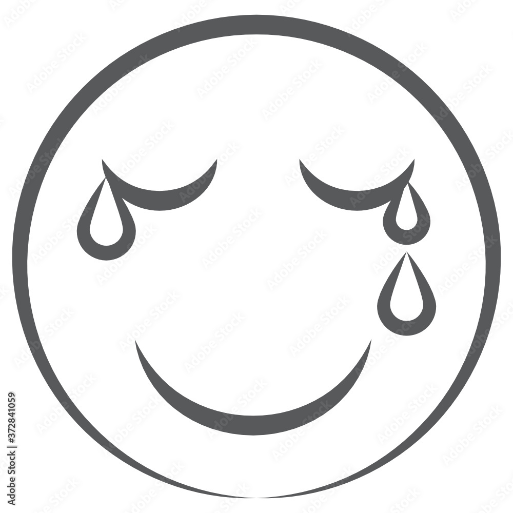 Doodle line icon of crying emoji, sobbing emoticon expression
Doodle line icon of crying emoji, sobbing emoticon expression