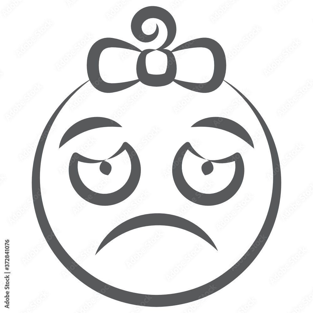 Stressed emoji icon in doodle line style
Stressed emoji icon in doodle line style