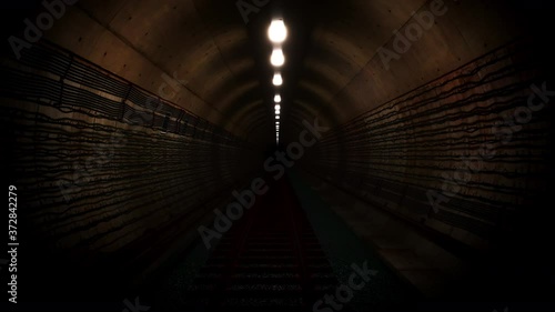 Stone Corridor In Mountain track is motion footage for classic films and cinematic in underground scene.  Also good background for scene and titles, logos.  photo