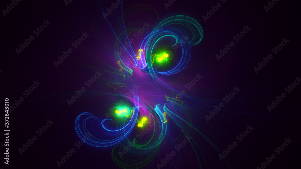 Naklejka premium 3D rendering abstract multicolor fractal light background