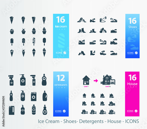Ice Cream - Shoes- Detergents - House - ICONS