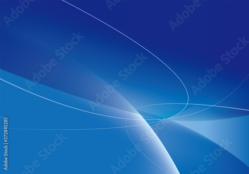 流れる曲線の青いグラデーションの背景イラスト