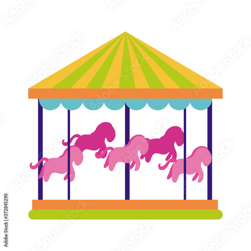 carousel mechanical fairground attraction flat style icon