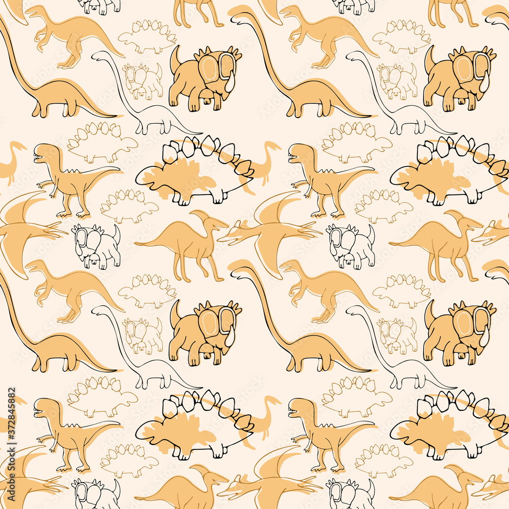 Fototapeta premium Seamless pattern. Dinosaur texture for kids design