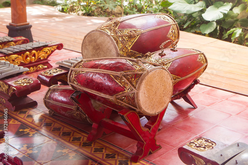 gamelan gendang is traditional javanese and balinese music instuments photo
