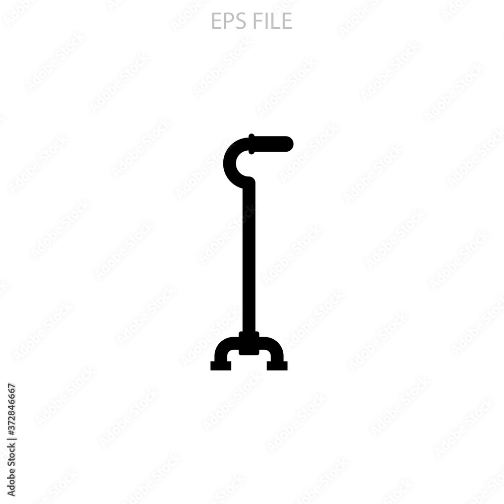 Walker cane icon for your website, logo, app, UI, product print. Cane concept flat Silhouette vector illustration icon. EPS vector file Walker cane icon for your website, logo, app, UI, product print. Cane concept flat Silhouette vector illustration icon. EPS vector file