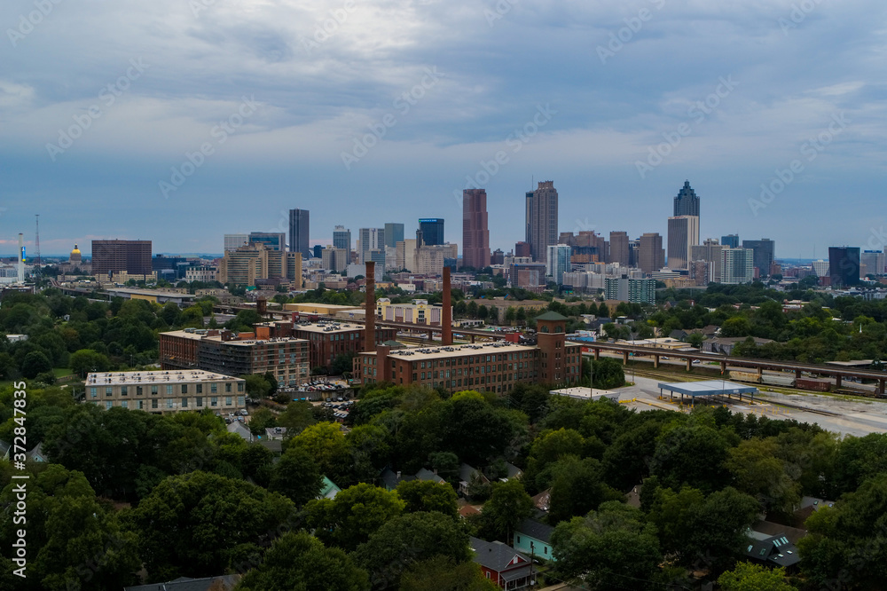 Downtown Atlanta, Aerial Log Footage (2020) 4K