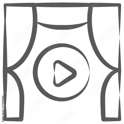 
Doodle line design of cinema premiere concept icon
