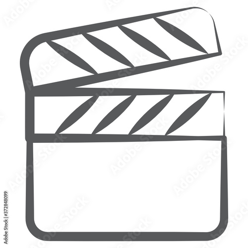 
A filmmaking and video production device, icon of clapperboard 
