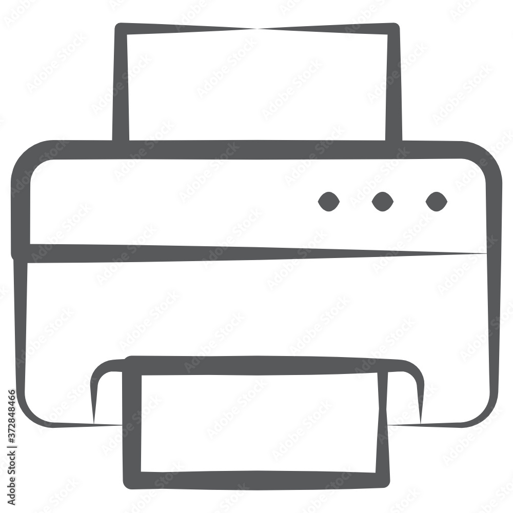 An electronic printer icon, line vector of printing machine
An electronic printer icon, line vector of printing machine