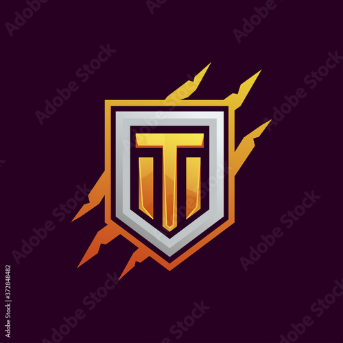 t team logo shield stamp game