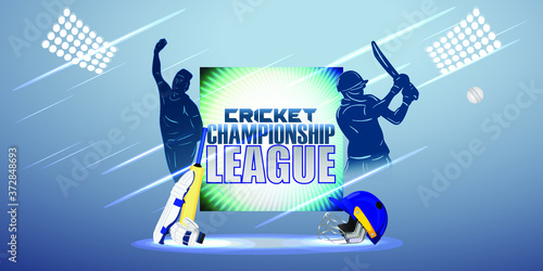 vector illustration for cricket championship league, cricket tournament, concept background for cricket sport 