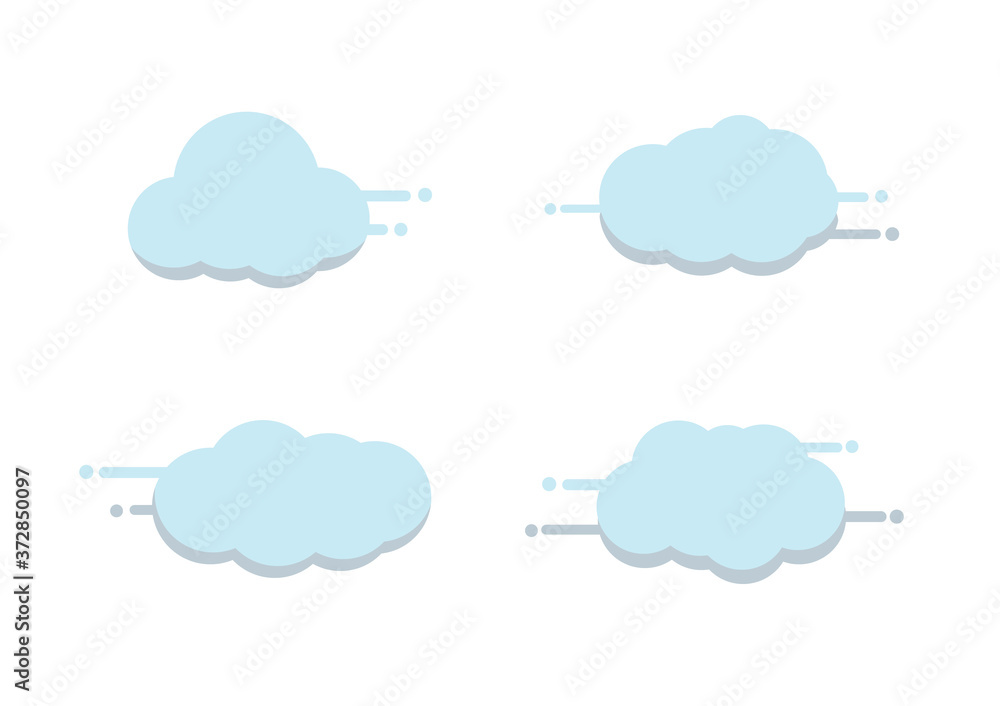 blue cloud banner vector isolated on white background blue cloud banner vector isolated on white background