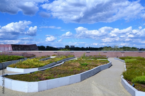 Garden on the roof of Copernicus Science Centre, Warsaw, Poland