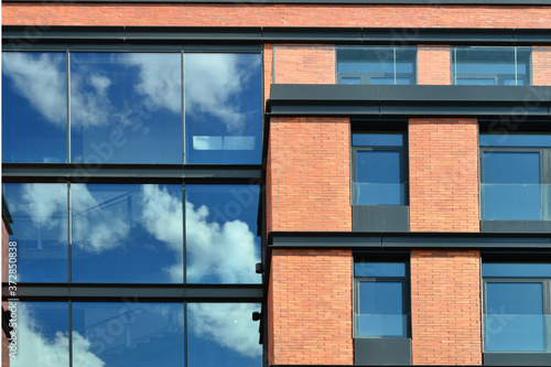 Obraz na plátně Red brick industry building facade
