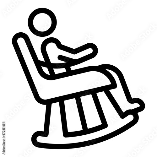 Retirement armchair icon. Outline retirement armchair vector icon for web design isolated on white background