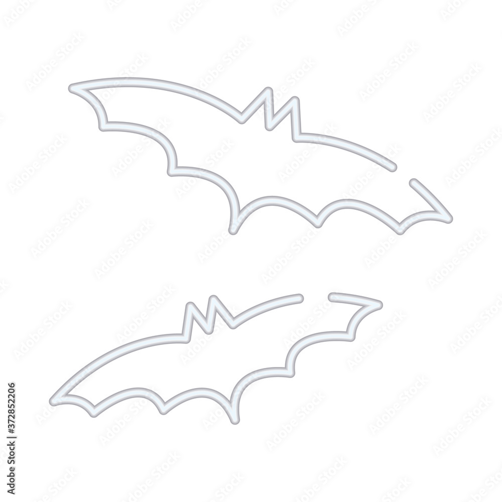 halloween bats flying neon style icon halloween bats flying neon style icon