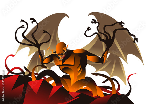 greek mythology titan monster typhon with snake legs