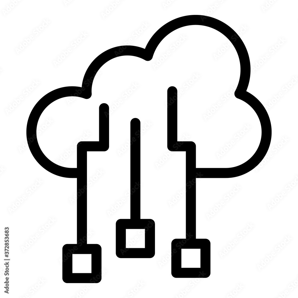Cloud secure date icon. Outline cloud secure date vector icon for web design isolated on white background Cloud secure date icon. Outline cloud secure date vector icon for web design isolated on white background