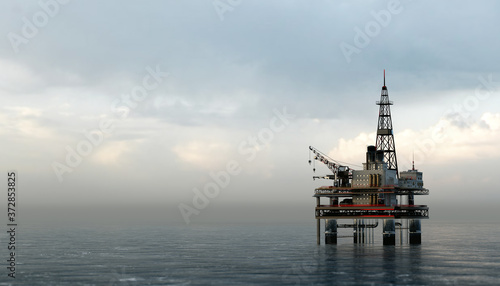 Offshore drilling rig on the sea. Oil platform © Photocreo Bednarek