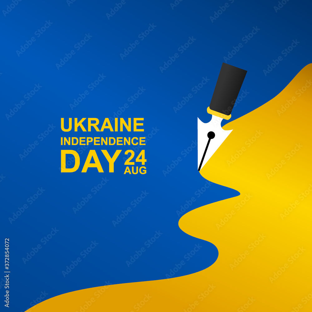 ukraine independence day vector, to welcome Ukraine's important day on August 24, additional size include layer by layer