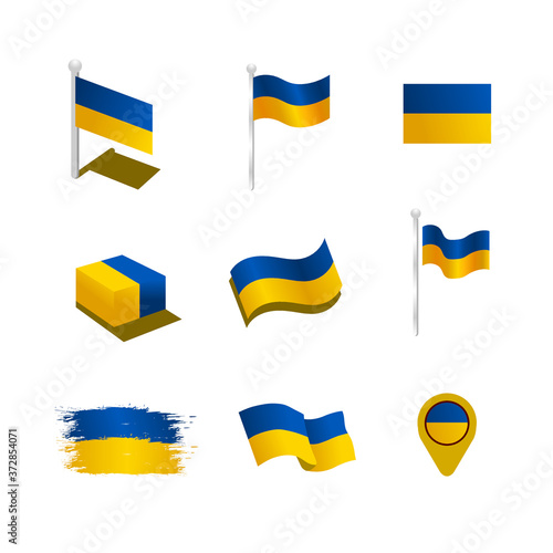 ukraine flag icon set collection, easy editable, additional size include layer by layer