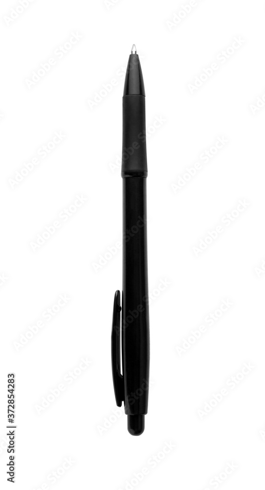 New retractable pen isolated on white. School stationery New retractable pen isolated on white. School stationery