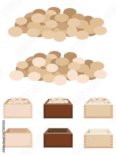 節分の豆　升　イラスト素材　ベクター