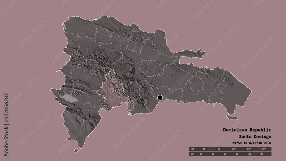 Location of Azua, province of Dominican Republic,. Administrative