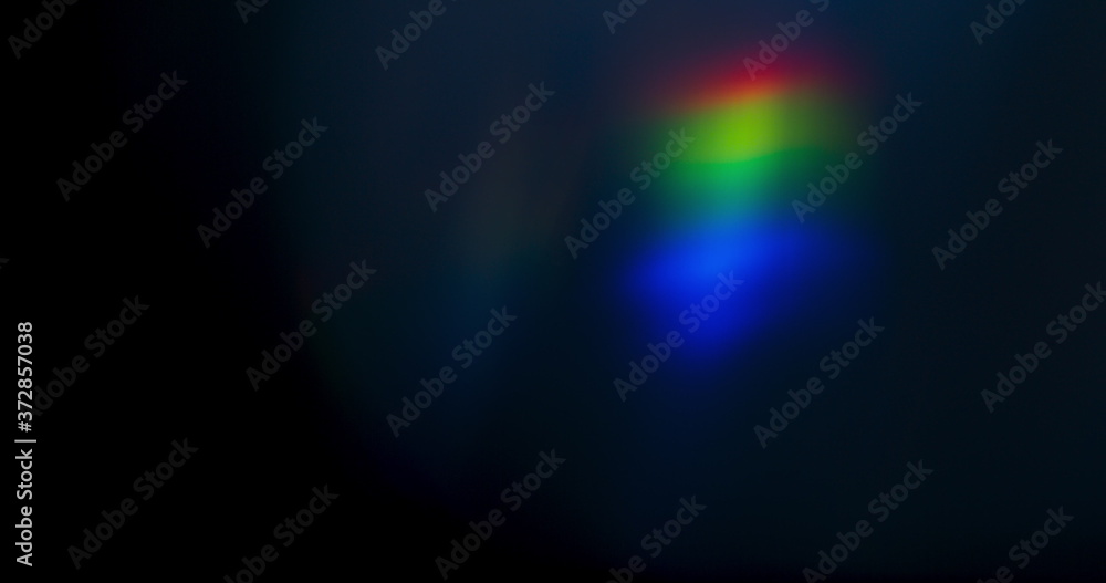 Prism Rainbow Light Flares Overlay on Black Background
