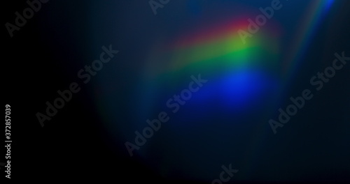 Prism Rainbow Light Flares Overlay on Black Background