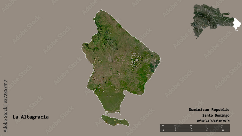 La Altagracia, province of Dominican Republic, zoomed. Satellite