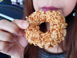 Donuts made from rice cracker with sugar cane