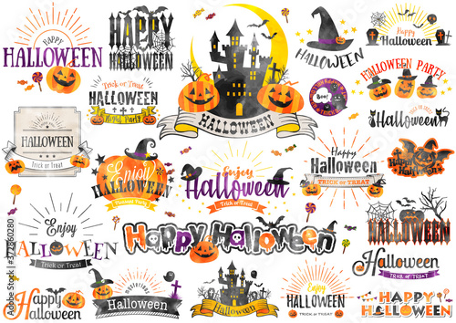 水彩 ハロウィンタイトル文字セット2