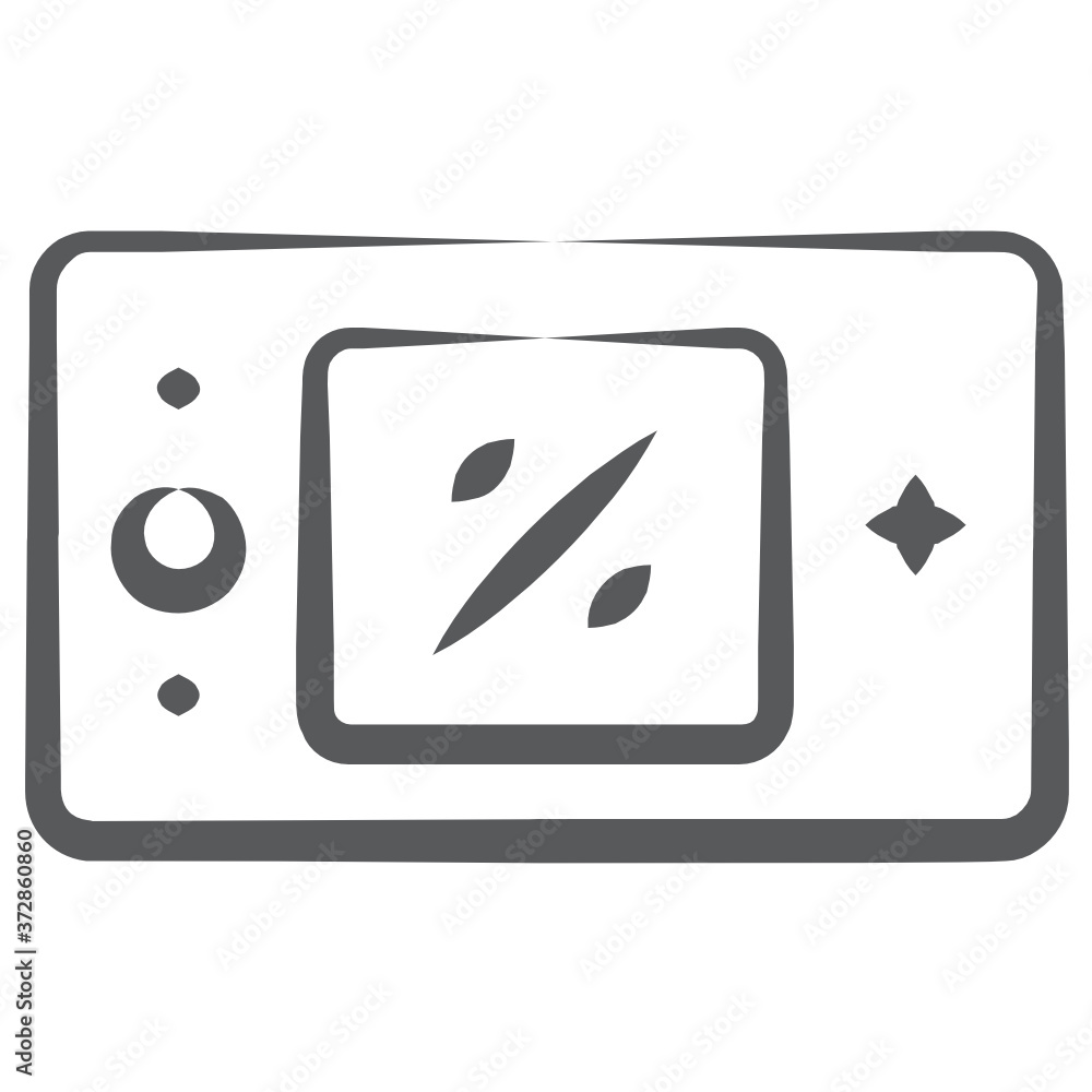 Portable video game, gameboy icon in line design
Portable video game, gameboy icon in line design